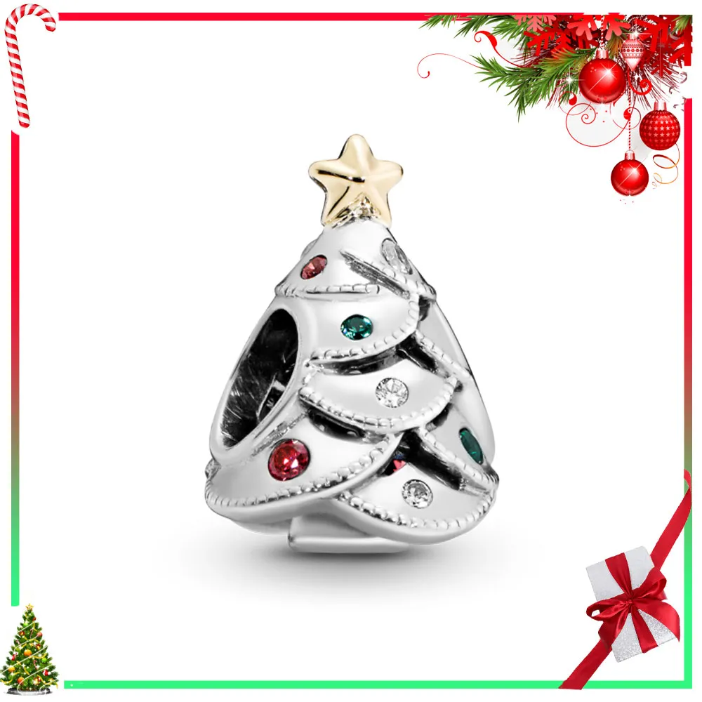 925 Sterling Silver Christmas Charm Gift, Elk Sterling Hanger Kralen Geschikt voor Dames Vakantie Outfit DIY