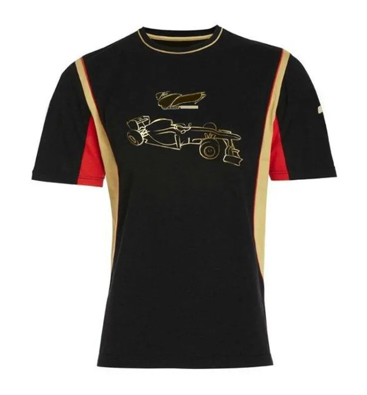 T-shirt à manches courtes à séchage rapide en polyester F1 Formula One Motorcycle 2013 Lotus Lotus Kimi Raikkonen costume de course col rond Tee 240E