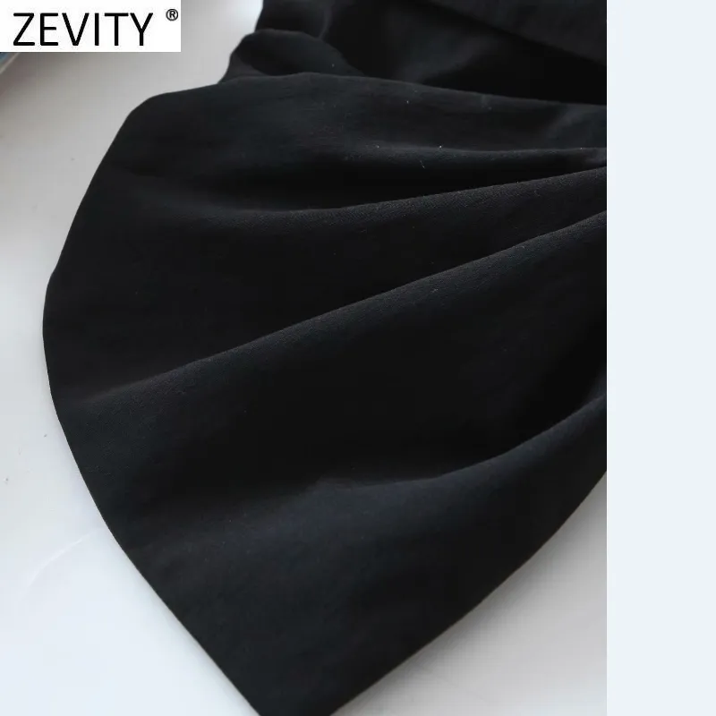 Camicetta sexy da donna annodata con fiocco nero Camicetta con cinturino spaghetti elasticizzato sul retro femminile Camicie chic slim crop top LS7675 210420