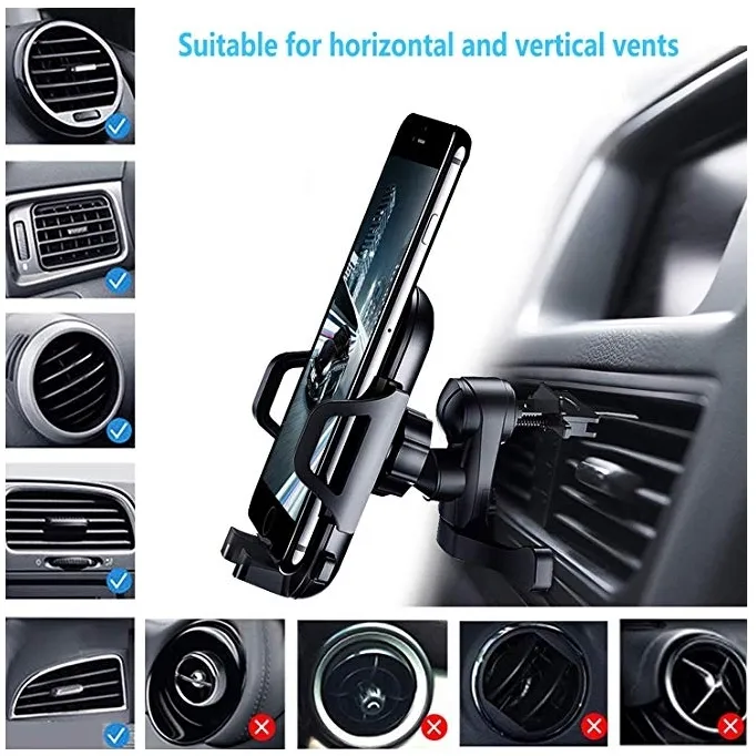 Holder Car Air Vent Mount No Magnetic Mobile Cell Phone Clip Stand Support Smartphone Voiture