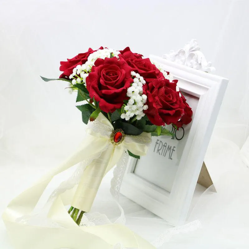 Arrangement De Fleurs De Mariage Bouquet De Mariée Rouge Bouquets De Mariage259U