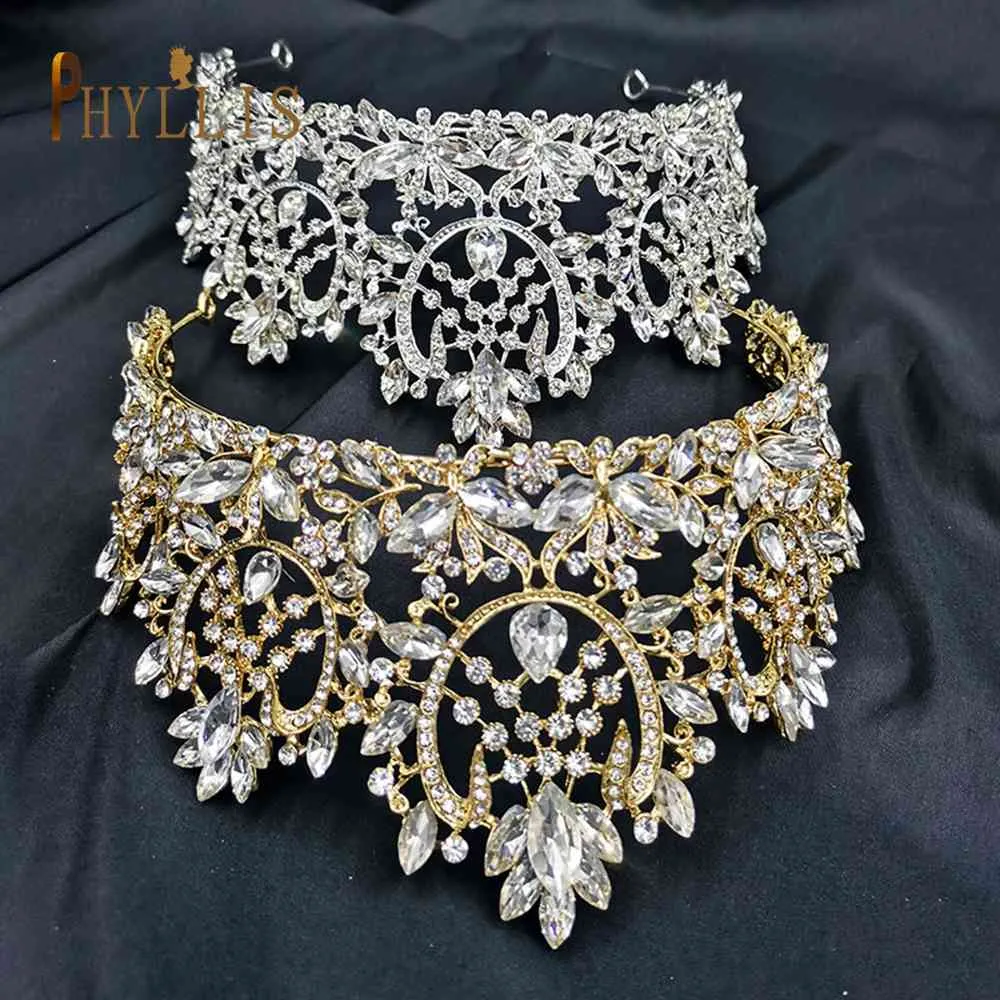 PHYLLIS A195 Wedding Crown for Bride Rhinestone Jewelry Gifts Tiara Crystal Hair Accessories Women Headband Bridal Headwear