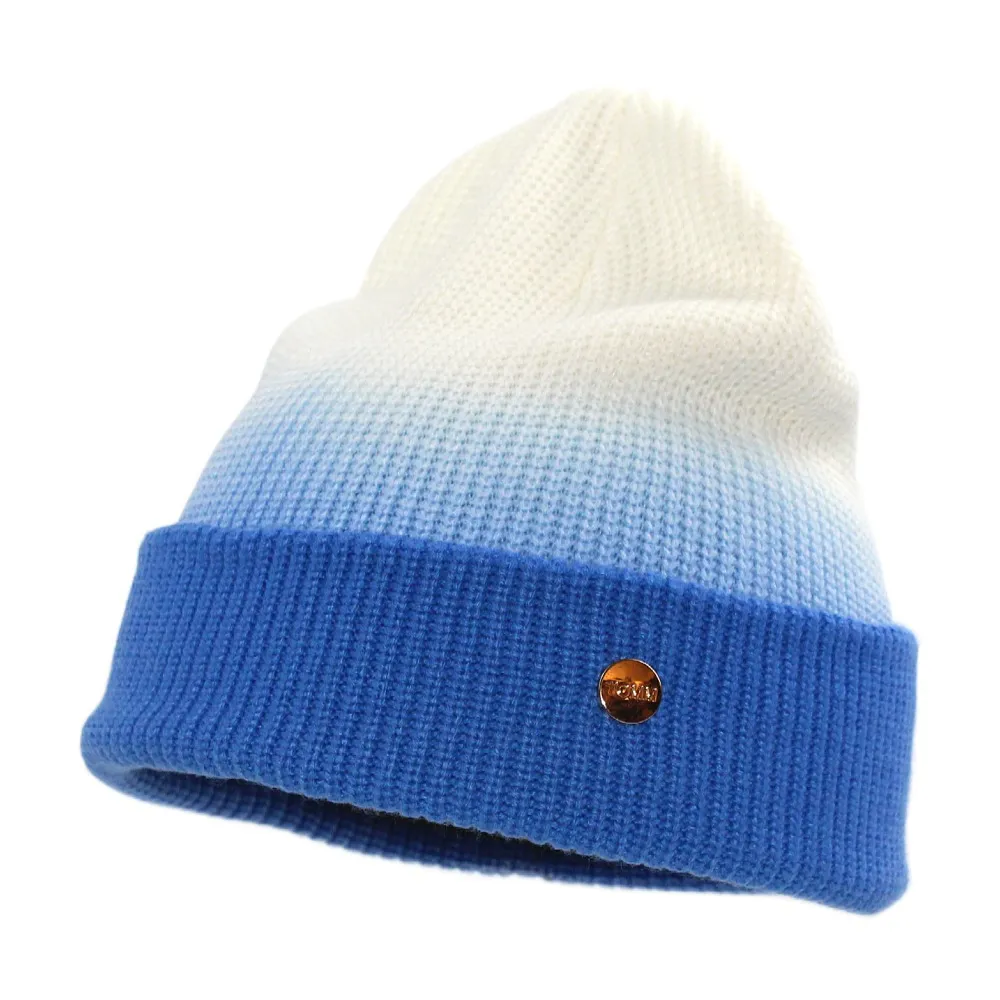 グラデーションカラー小さなロゴニットキャップ2021秋/冬のドーム暖かいウールの帽子カバー