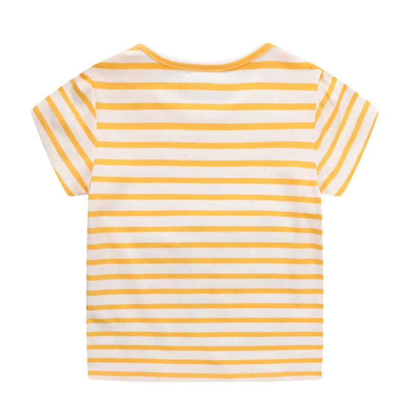 Springen Meter Sommer Tiere Drucken Mädchen Einhorn T-shirts Baumwolle Baby Nette Kleidung Mode Kinder T-shirts Tops 210529