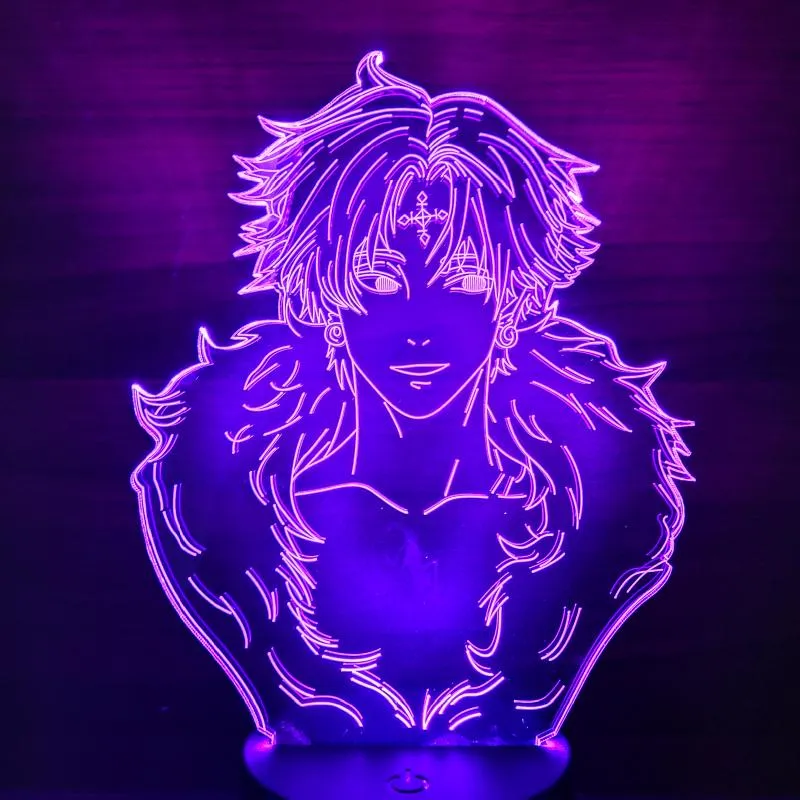 Night Lights x Chrollo Lucilfer 3D LED Illusion Anime Table Lamp för julklapp257e