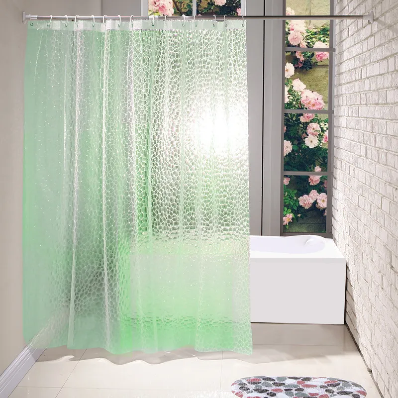 Vattentät 3d dusch gardin med 12 krokar badande sheer för heminredning badrum accessarier 180x180cm 180x200cm 210402