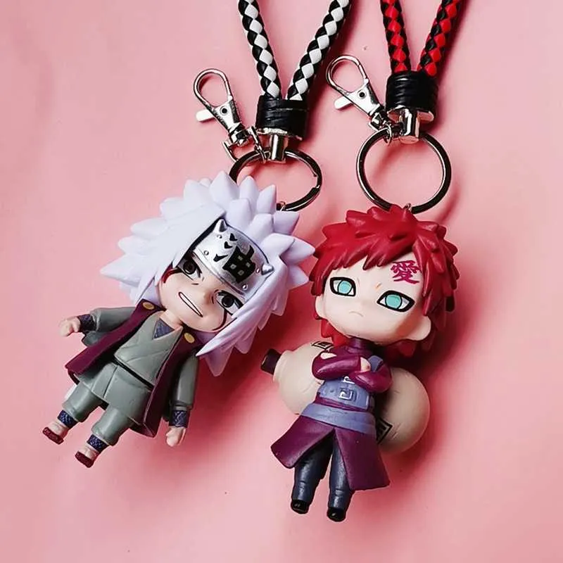 6 pçs / conjunto acrílico chaveiro kakashi gaara sasuke akatsuki membros keychain itachi pingentes keyring cosplay presente h0915