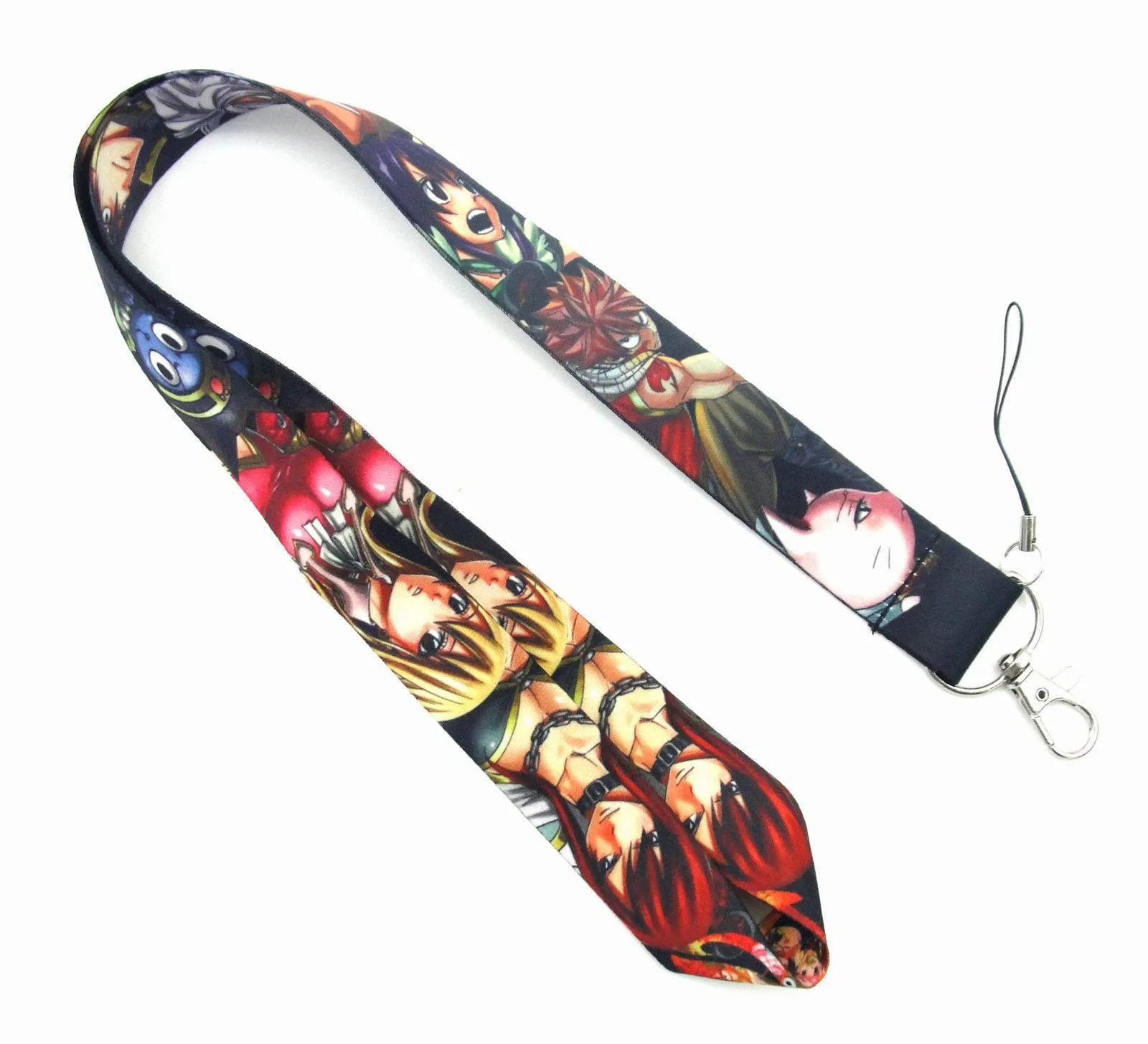 Cute Japanese Anime FAIRY TAIL Lanyards Keychain for ID Card Mobile Strap Key Hang Rope Phone Lanyard