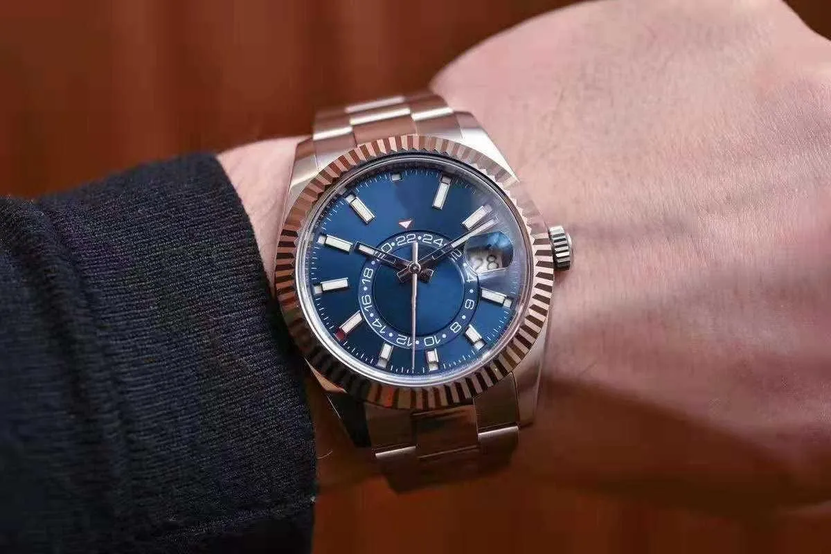 10 스타일 남성 시계 자동 기계적 스테인리스 스틸 캘린더 42mm 하늘 조절 가능한 비즈니스 마스터 손목 시계 최고 품질 217j