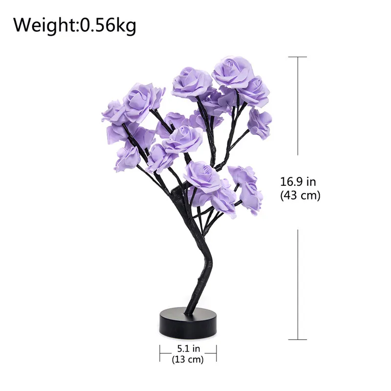 Lampka LED Lampy Lampa Rose Flower Tree USB Nocne światło Dekoracja domu Przyjęcia Święta Bożego Narodzenia świąteczna sypialnia 291D