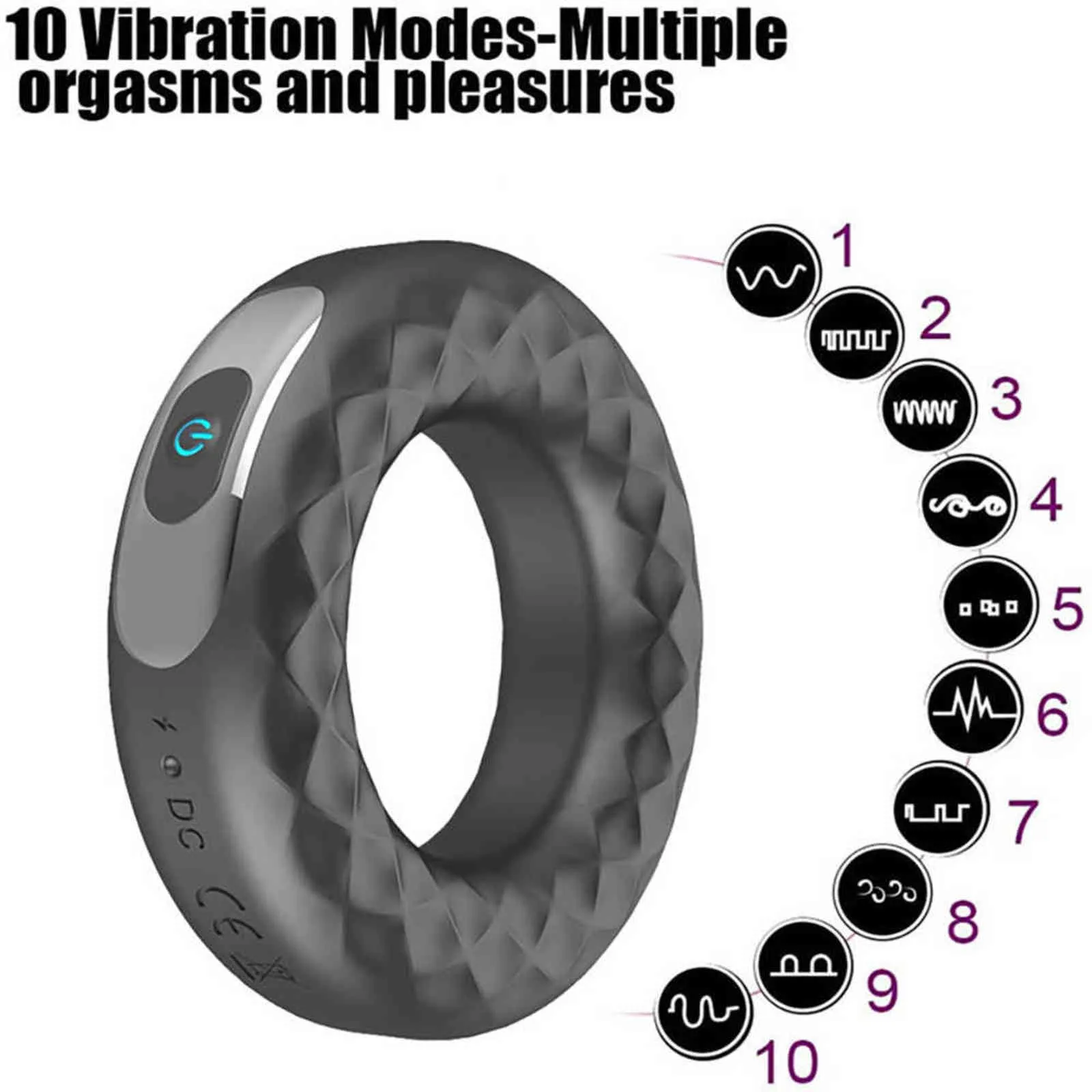 Anneaux NXY Anneau vibrant télécommandé Jouets sexuels en silicone pour hommes Massage masculin Vibromasseur Retard d'érection Éjaculation_voghion.com