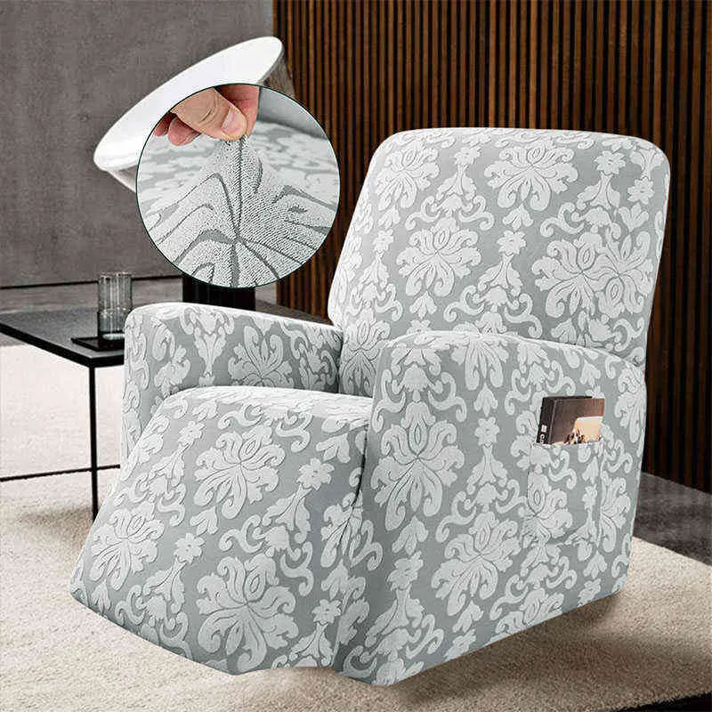 Jacquard Recliner Sofa Chair Cover Elastic Armchair Slipcover All-inclusive Relax Armchair Cover Massage Sofa Cover 211102