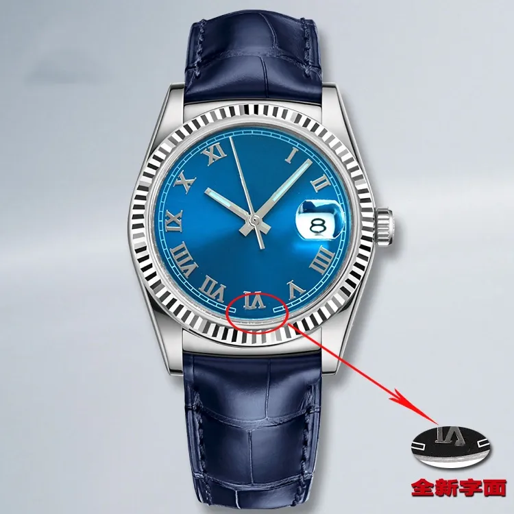 Senhoras relógio mecânico totalmente automático confortável pulseira de couro 96mm diâmetro safira vidro à prova de riscos celebridade fashion296v