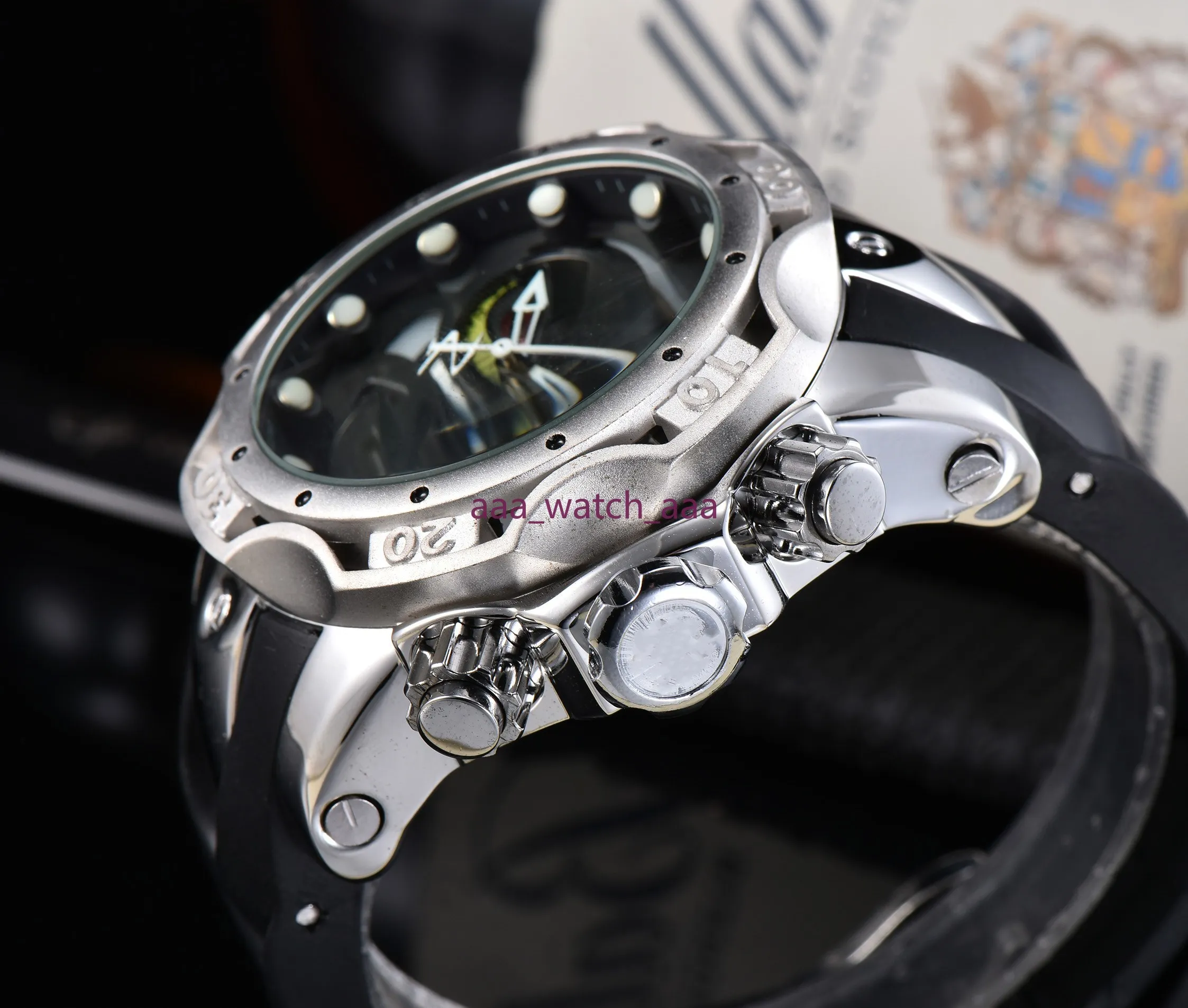 2021 New Luxury Mens Sports Watch Clown Series Golden Quartz Men Watches Calendar Silicone Strap Wristwatch1949