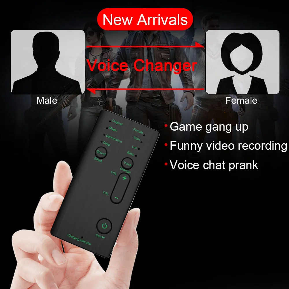 New Changer Mini Portable 8 Changing Modulator with Adjustable Voice Functions Phone Computer Sound Card Mic Tool