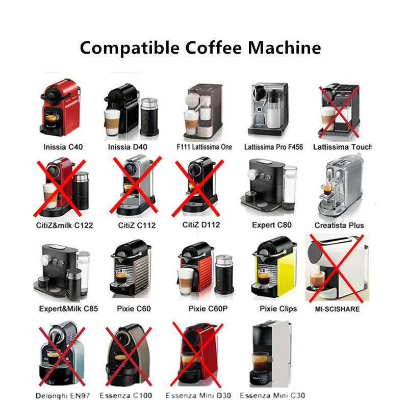 Icafilas återanvändbart kaffefilter för Nespresso Machine med manipulering av rostfritt stålkapsel NOSPRESSO 220217