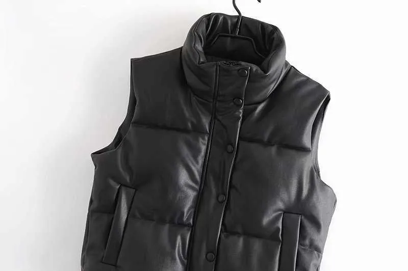 Toppies Gilet in pelle nera Pu Giacca da donna Cappotto Autunno Inverno Capispalla Puffer Donna 210819