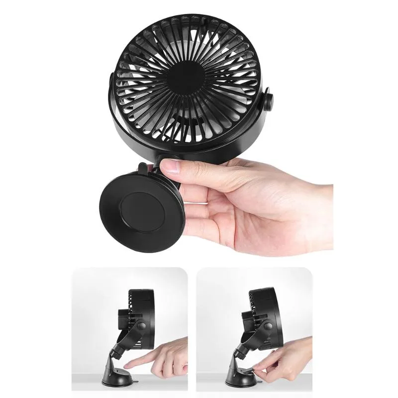Electric Fans USB Rechargeable 2200mAh Battery Operated Suction Cup 3 Speeds Outdoor Car Home Office Kitchen Fan Strong Wind279j