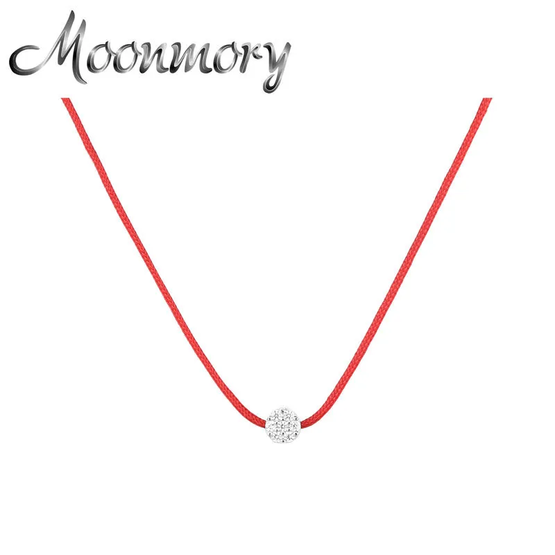 Collar con colgante de cristal de circonia cúbica para mujer, de Plata de Ley 925, hilo rojo, decoración para el cuello, joyería, regalo de Navidad 2104121659480