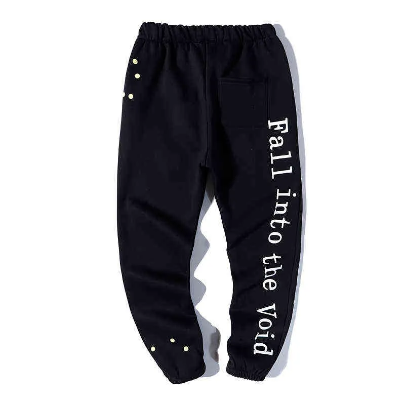 KID CUDI MOON Sweatpants Hip Hop Men Women CPFM.XYZ Streetwear Wave Point Print Joggers Pants Harajuku Fleece Fashion Trousers G1217