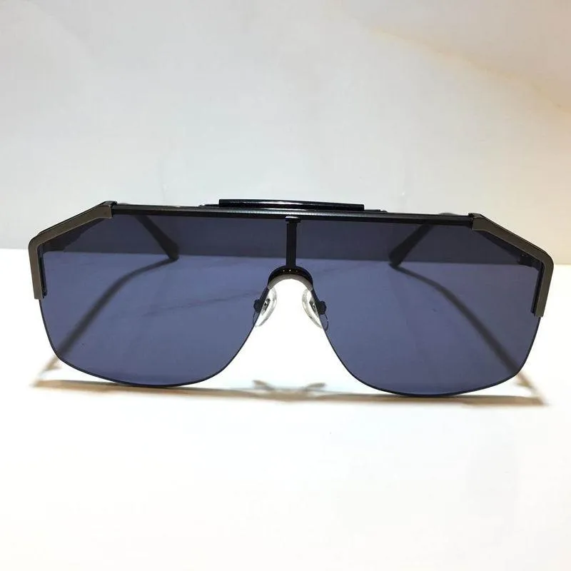 0291 Populära solglasögon för män Kvinnor Fashion Mask Unisex Half Frame Coating Mirror Lens Carbon Fiber Legs Summer Style 0291S314Q