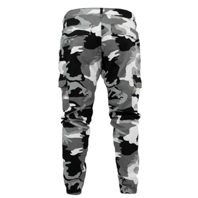 Hommes Skinny Jeans Haute Qualité Crayon Casual Hommes Camouflage Militaire Pantalon Confortable Cargo Pantalon Camo Jeans Hip Hop Jogg X0621