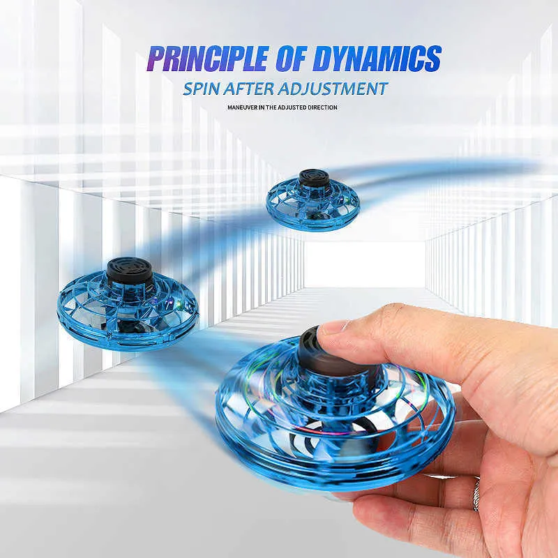 New Strange Décompression Fingertip Artefact Induction Ufo Free Course Gyration Flying Uav Finger Gyro Drone Jouets Cadeaux X0528