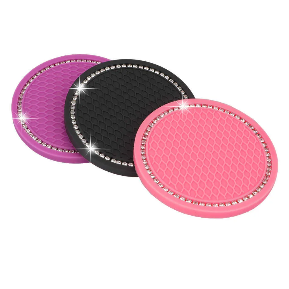 Anti-Slip Pad Mat för inredningsdekoration Silicera Gel Car Styling Accessories 2st Car Coaster Water Cup Bottle Holder