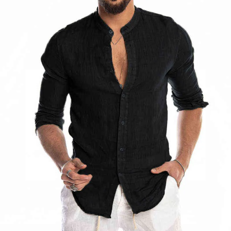 Newest Mens Fashion Casual Shirts Long Sleeve Male Social Business Slim Fit Button Placket Soild Korean Collar Top Autumn Blouse X1027