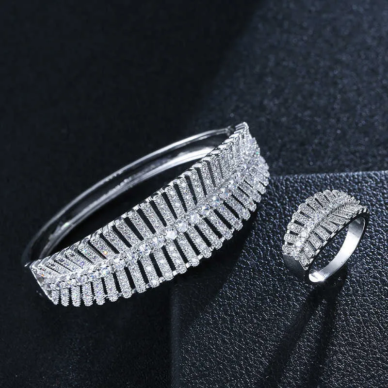 Cibo high-end lyx kopparkvalitet mikro inlay zircon armband ring Mr dekorerad kostym kontrakterat temperament Q0717