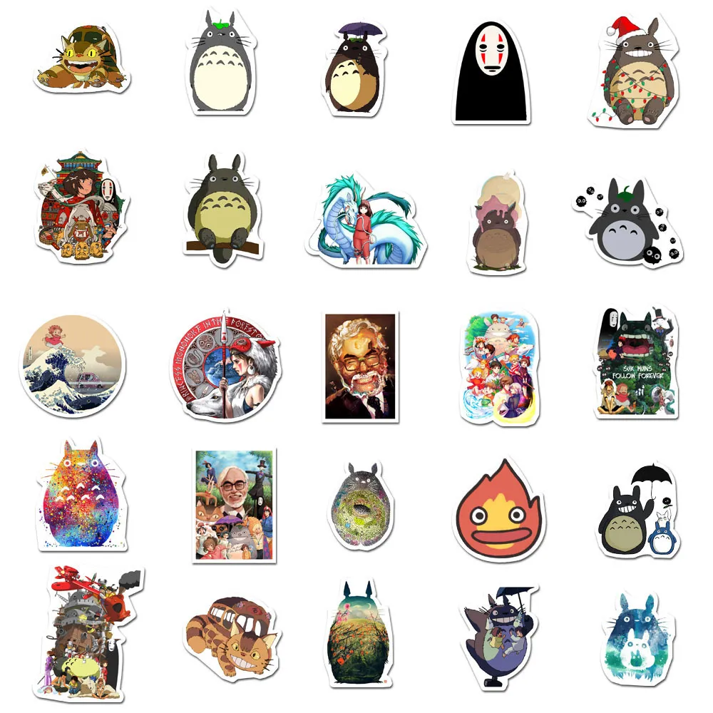 Araba Sticker 10 50 Anime Çıkartmaları Totoro Spirited Prenses Mononoke Ghibli Hayao Miyazaki Estetik Öğrenci Kırtasiye 250X