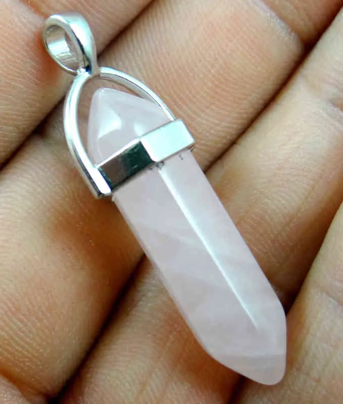 Natural Gem Stone Lapis Opal Crystal Quartz Hexagonal Pendulum Reiki Charm Penduloum Pendants DIY Jewelry Making Necklaces 2225D