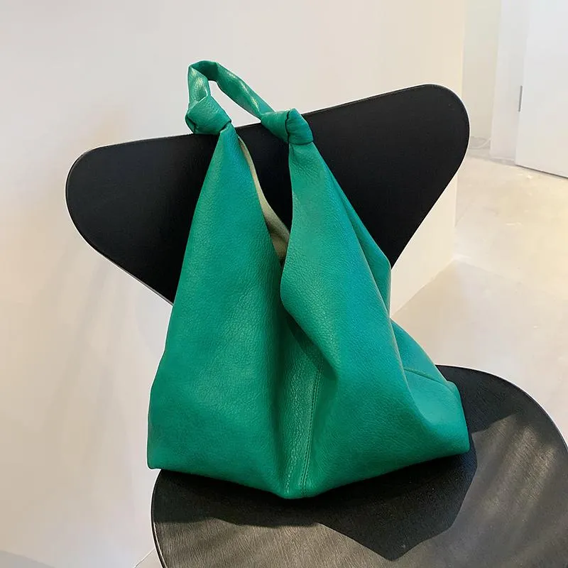 Abendtaschen Ladies Big Pu Leder Eimer Umhängetasche große Kapazität Handtaschen und Geldbörsen mit fester Farbe Handtasche Grün Gelb237s