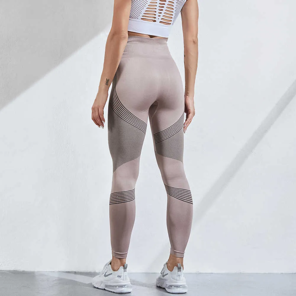 CHRLEISURE Hohe Taille Leggings Frauen Bubble Butt Workout Gym Sport Stretch Fitness Hosen 210925