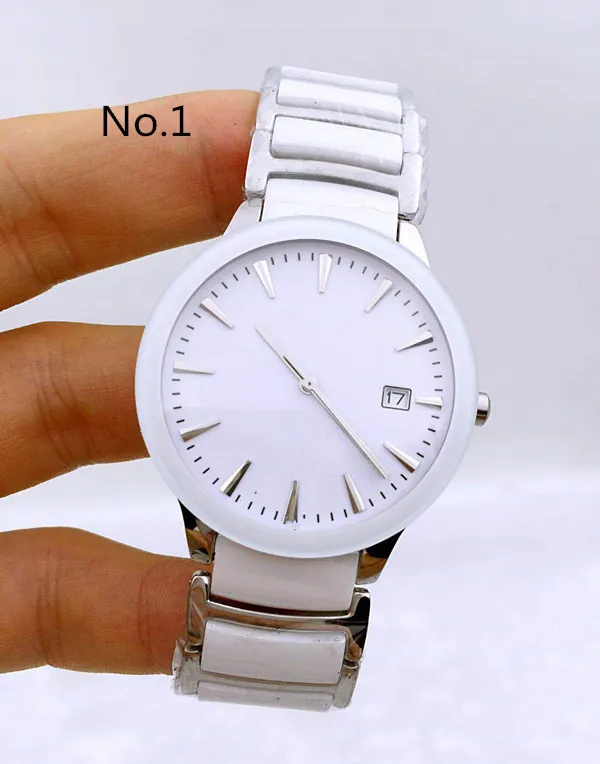 Luxe unisex Men vrouwen keramisch horloge twee toon goud zwart keramiek ronde cirkel eenvoudig gemarkeerd logo luxe merkklok