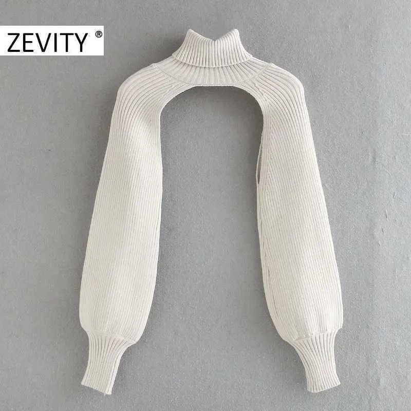 Zevity Collo dolcevita donna Maglione lavorato a maglia manica lunga Femme Chic design Pullover casual High Street Ladies Top S434 210922