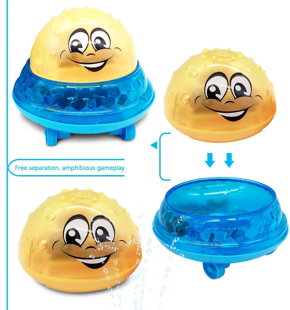 Brinquedos de banho engraçado Bath Baby Baby Induction Sprinkler Ball com música leve Crianças Pulverizador de água Jogar Banheira Crianças 210712