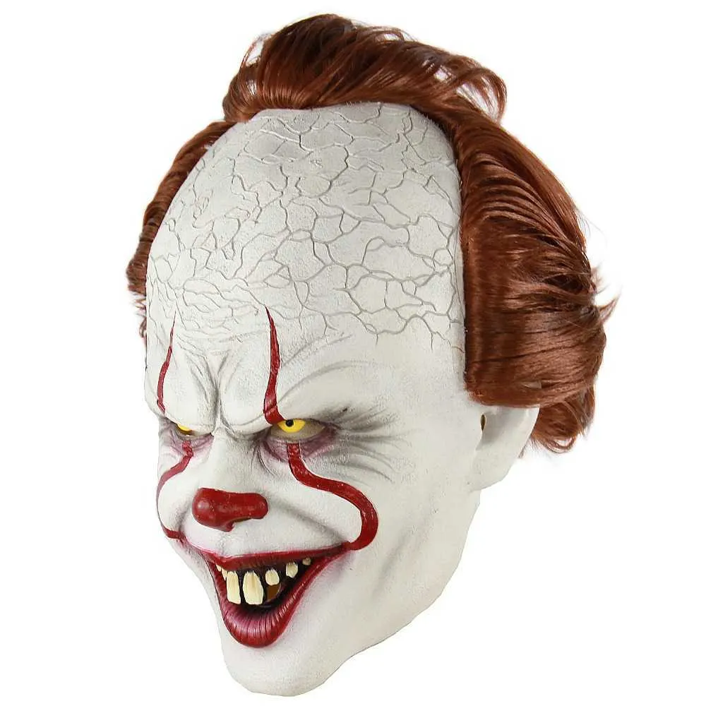 Nieuwe Siliconen Film Stephen King039s It 2 Joker Pennywise Masker Volledig Gezicht Horror Clown Latex Masker Halloween Party Horrible Cospla2668650