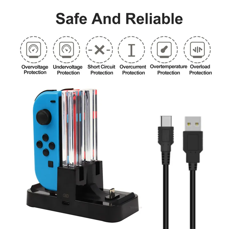 4 In1 Switch Controller 용 NINTEND 용 JINKADS FOR SWITCH PRO 콘솔 GAMEPAD 스탠드 도킹 스테이션 용 JINPADS LED 충전기