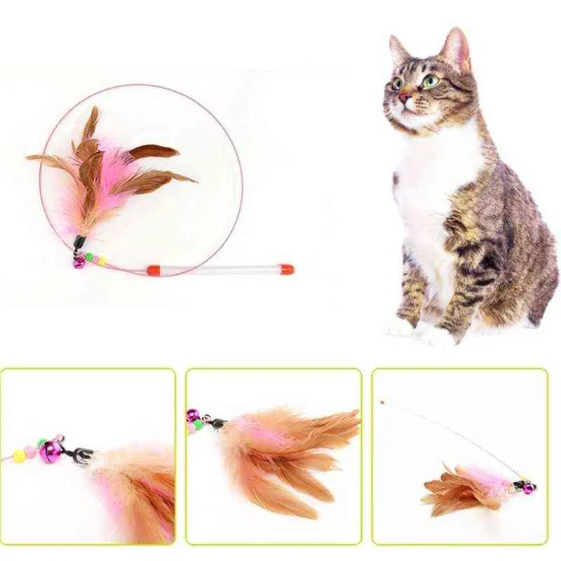 Pet Cat Toy Peluche Divertente Play Cat Toys Ring Bell Happy Cat's Accessori Alta qualità Buona corda elastica Giocattolo forniture animali domestici giocattoli gatti 211122