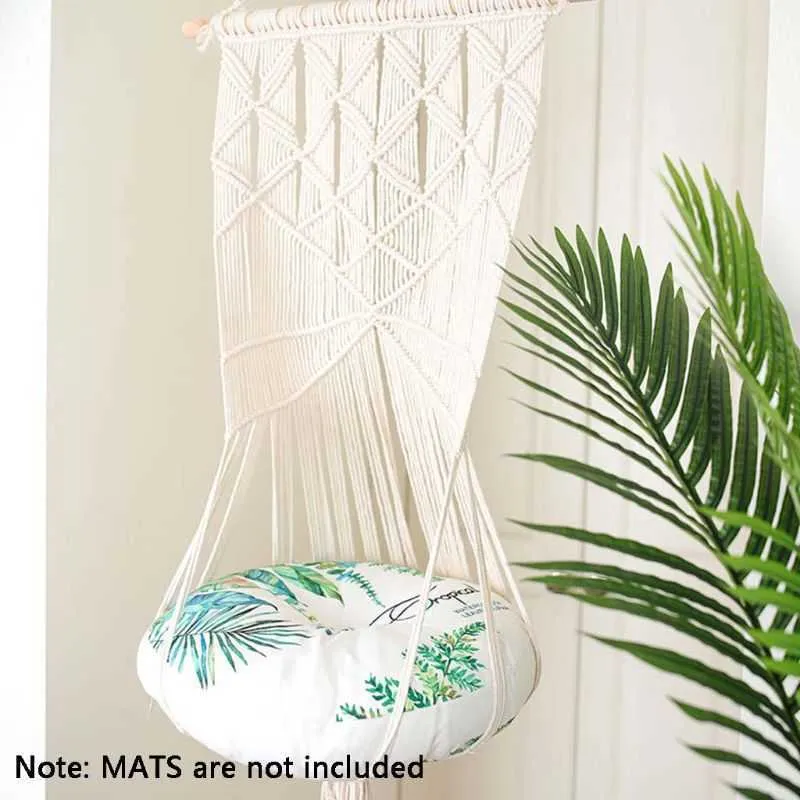 Handvävda Tapestry Vägg Hängande Macrame Pet Cat Hammock Bed Cage Swing Decor 425D 210722