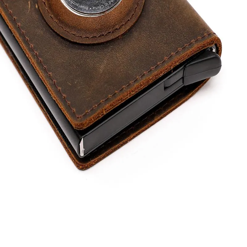 Brieftaschen Apple's Vintage echtes Leder -Brieftaschen Airtags Case Business Men's Bankhalter passen für 8 Karten281l