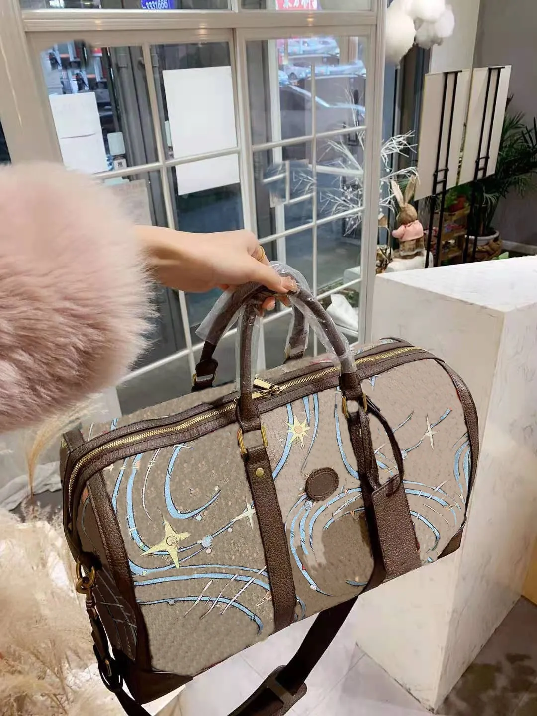Torba podróżna bagażu podręcznego dla mężczyzn i kobiet z nadrukowaną torebką z kreskówki unisex torby na jamę torebki skórzane TOTE Boston290p