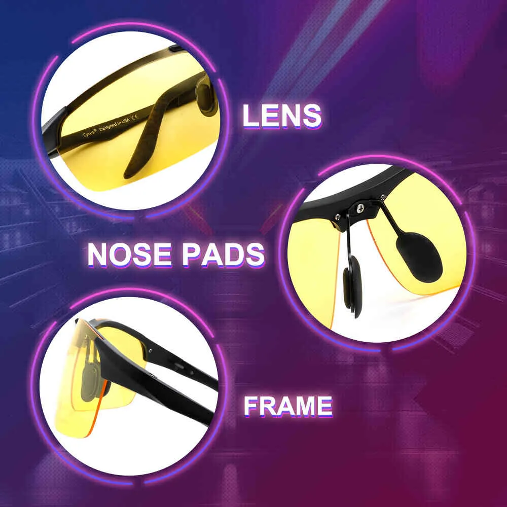 Cyxus Gaming Okulary Niebieski Lekki Filtr Okulary Anti Eye Fasigue Dla Męskie Kobiety Gamers 8011