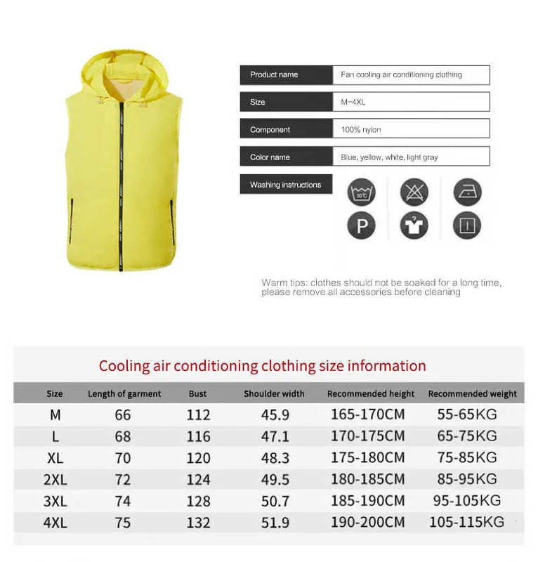 Summer Fan Equipped Clothing UV Resistant Cooling Vest For Men 5V USB Powered Air Conditioned Coat Sleeveless 210925