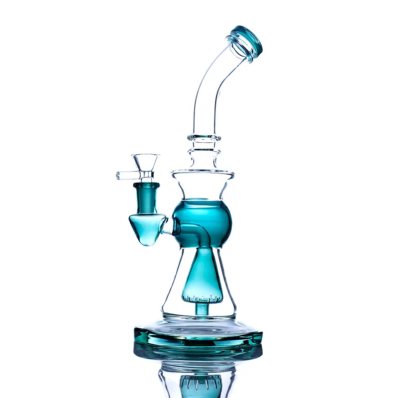 Новейшие головы Dab Rigs Glass Bong Cologhas Табачные кальяны Perc Recycler Water Tipes 14 мм женского масляного баблера с кварцевым блюдом или миской