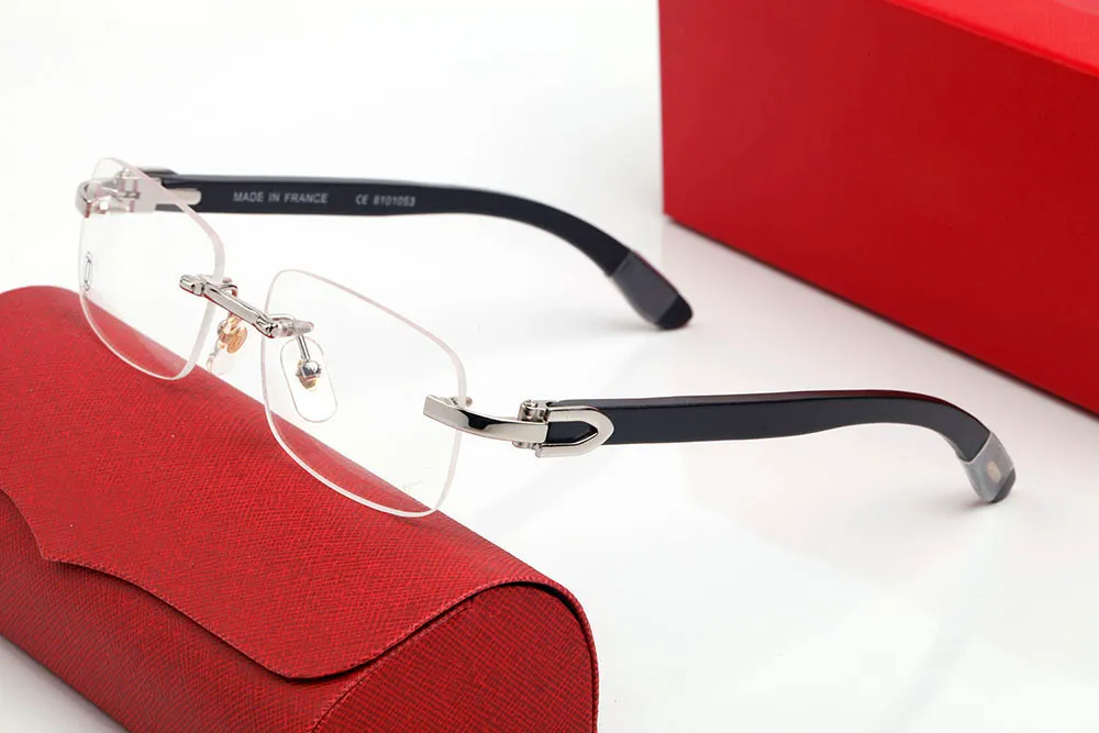 Designer Sunglasses Women Men Eyeglasses Polarized uv Protection Fashion Frameless Resin Lenses Alloy with Wooden Frame Eyeglass L264d