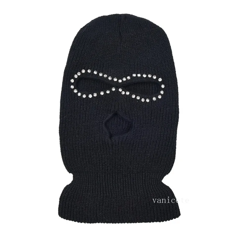 Chapeaux de fête Automne et hiver ongles diamant masqué chapeau tricoté chaud mode drôle couvre-chef d'équitation Par mer T2I52843