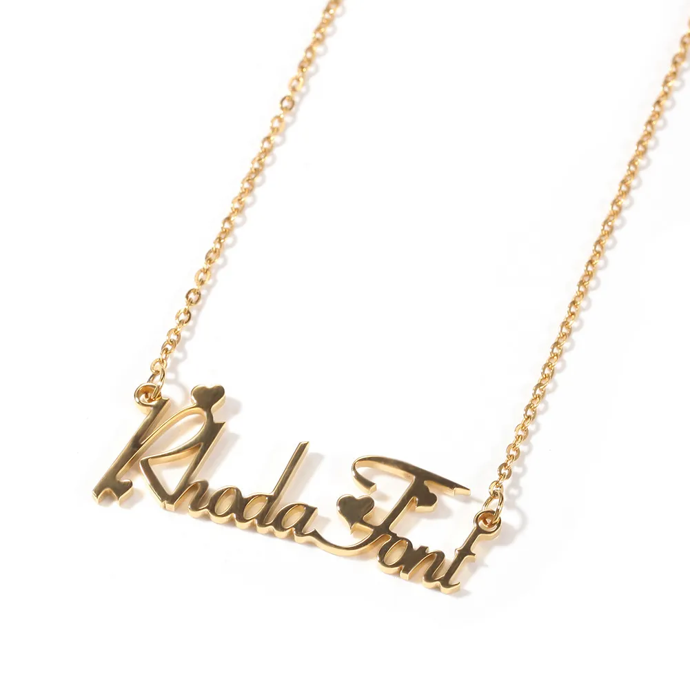 A-Z Custom Name Letters Gold Necklaces Womens Stainless Steel Choker Mens Fashion Hip Hop Jewelry DIY Letter Pendant Necklace260a