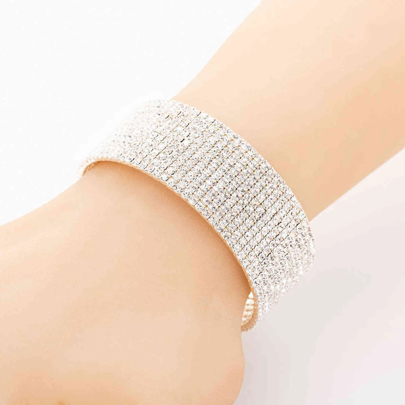 Kunjoe mode luxe élégance cristal bijoux Bracelet de mariée mariage complet strass Bracelet femme bijoux Whole2976076